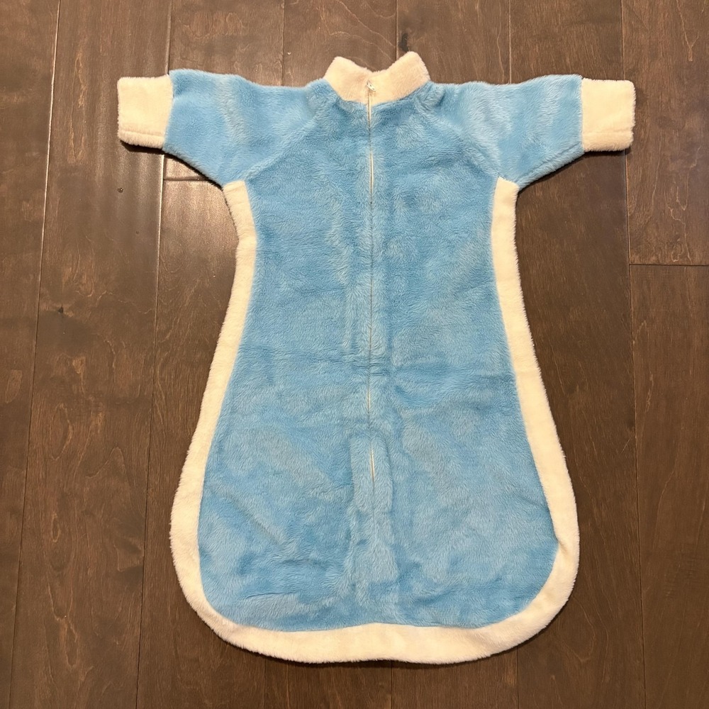 Vintage Trimfit Baby Sleeping Bag Blue White Modacrylic‎ Birth-9 Mo Made USA